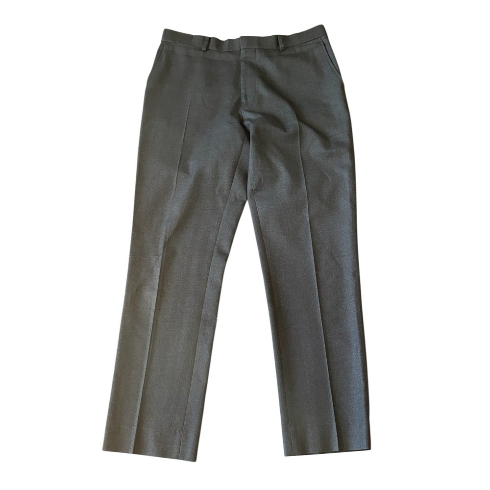Brooks Brothers Red Fleece Pants 36x30 Blue Wool Blend Flat Front Trousers